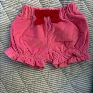 Beaufort Bonney Pink Velvet Baby knickers  with Red Bow